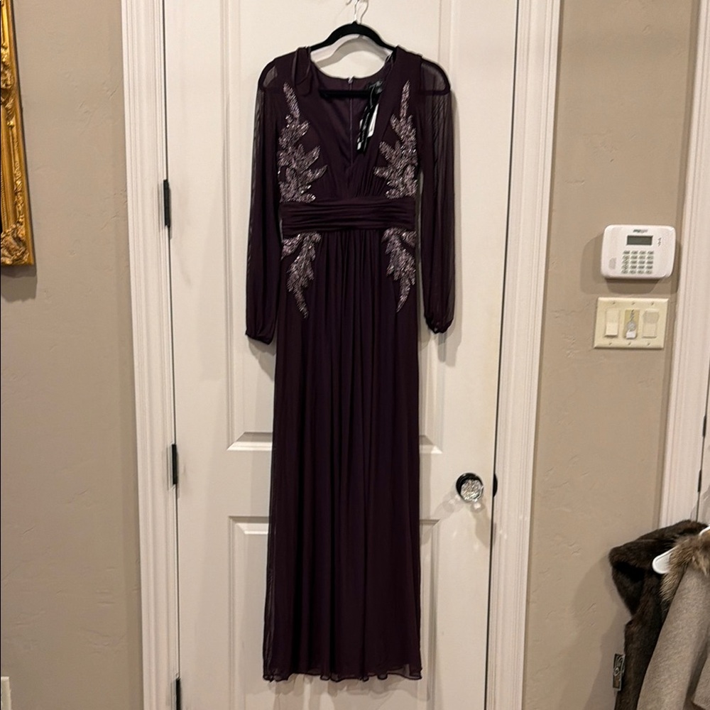Betsy Adam Elegant Purple beaded Evening Gown size 8